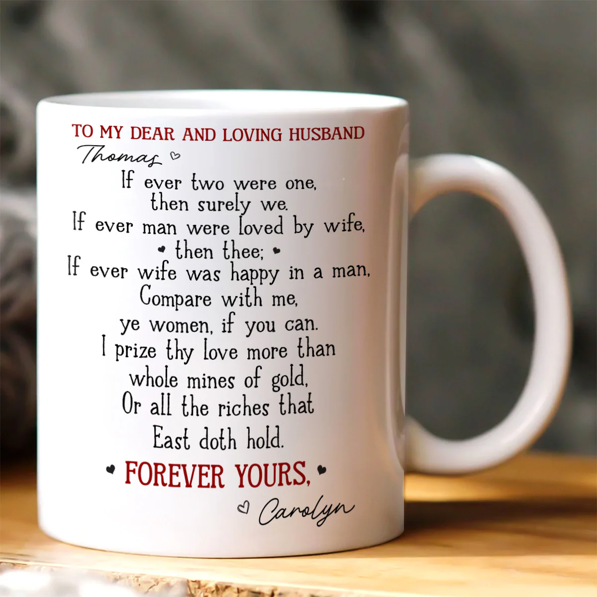 To My Dear And Loving Husband - Personalized Ceramic Coffee Mug - Image 2