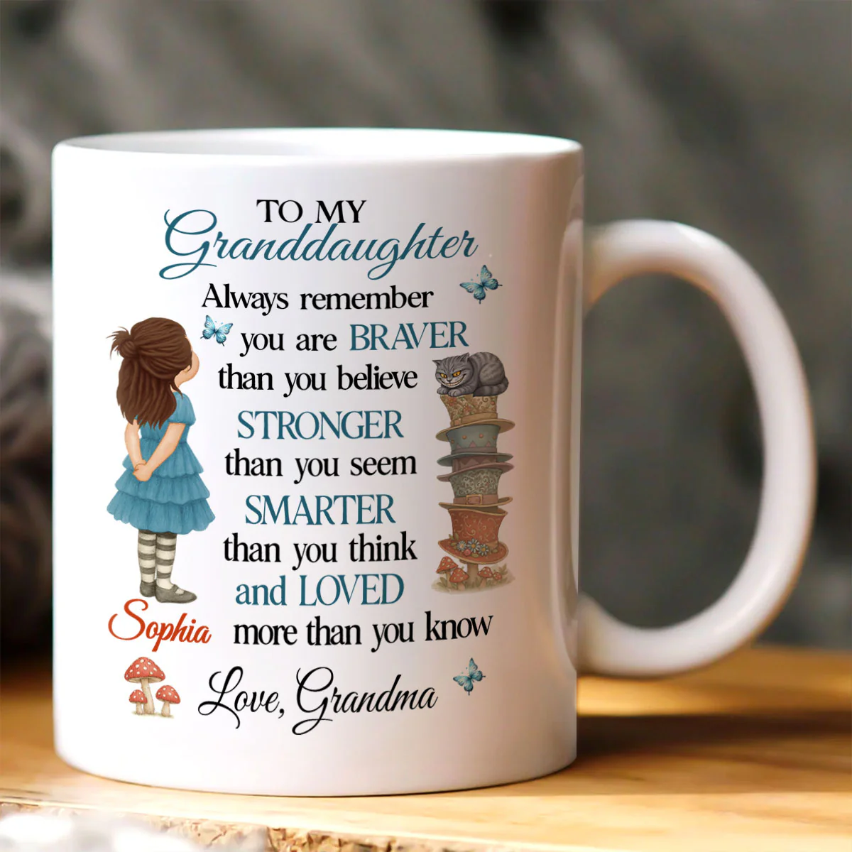 To My Granddaughter Always Remember You Are Loved - Personalized Ceramic Coffee Mug