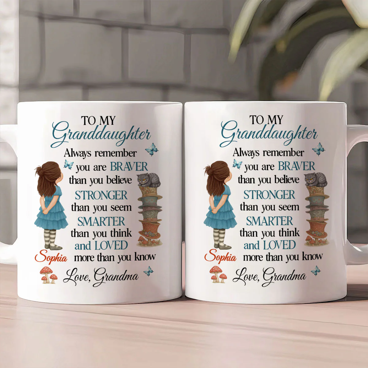 To My Granddaughter Always Remember You Are Loved - Personalized Ceramic Coffee Mug - Image 2