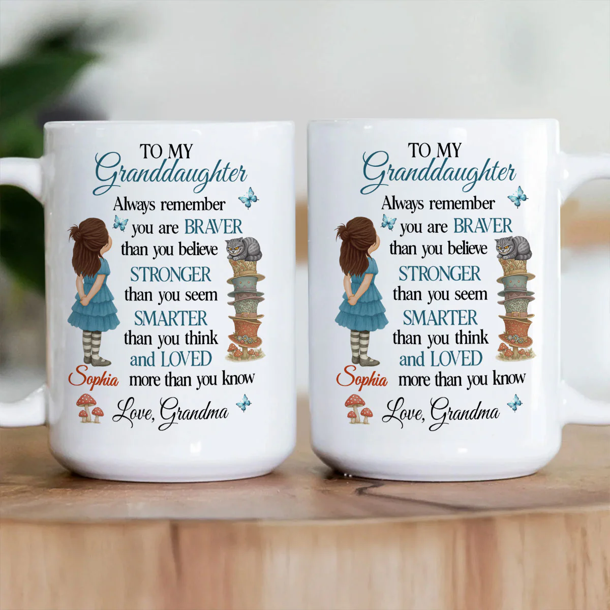 To My Granddaughter Always Remember You Are Loved - Personalized Ceramic Coffee Mug - Image 3