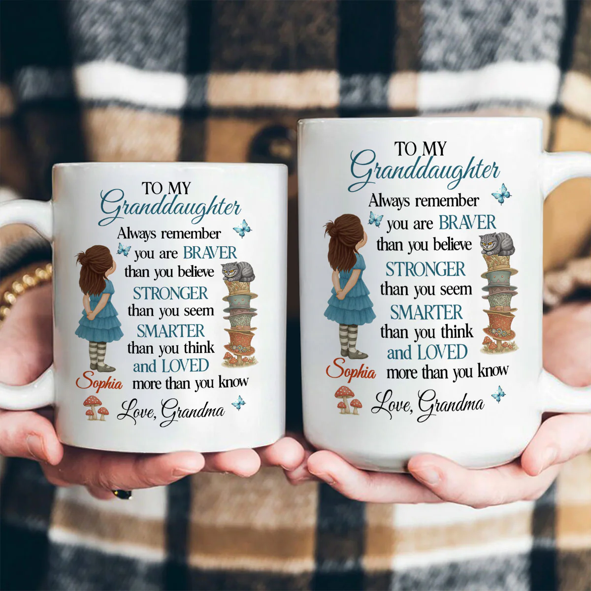 To My Granddaughter Always Remember You Are Loved - Personalized Ceramic Coffee Mug - Image 4