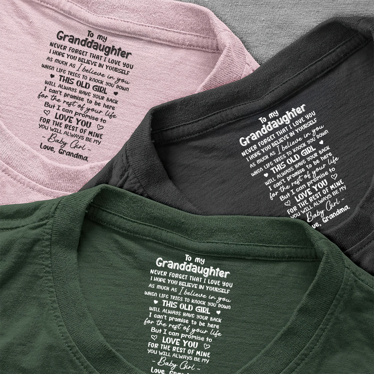 To My Granddaughter Grandson Gift For Grandchildren - Personalized Shirt With Design Inner Neck - Image 2