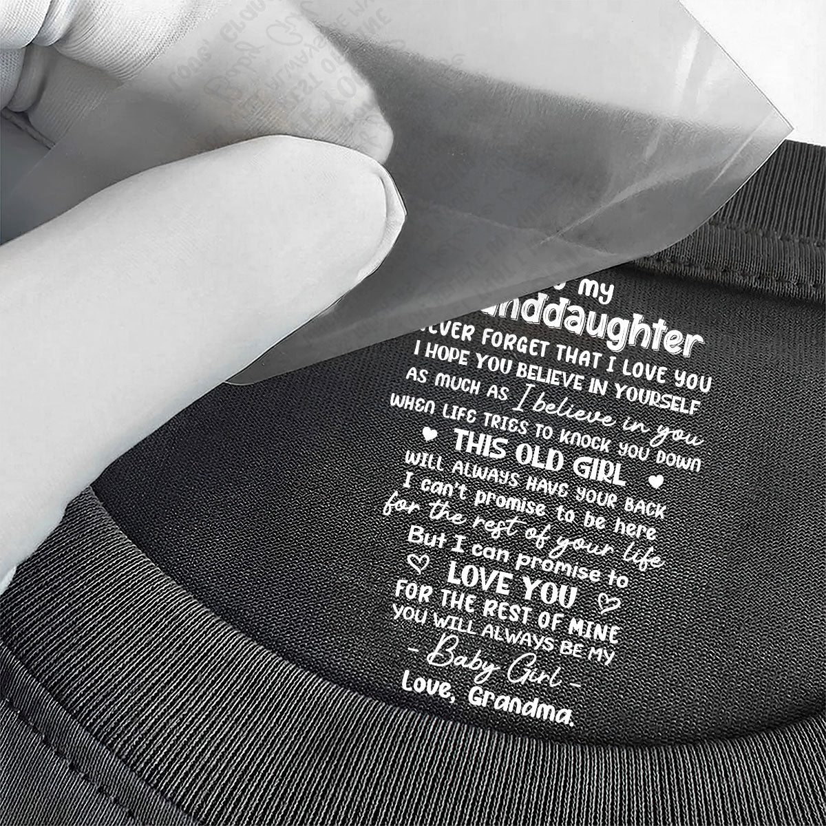 To My Granddaughter Grandson Gift For Grandchildren - Personalized Shirt With Design Inner Neck - Image 3