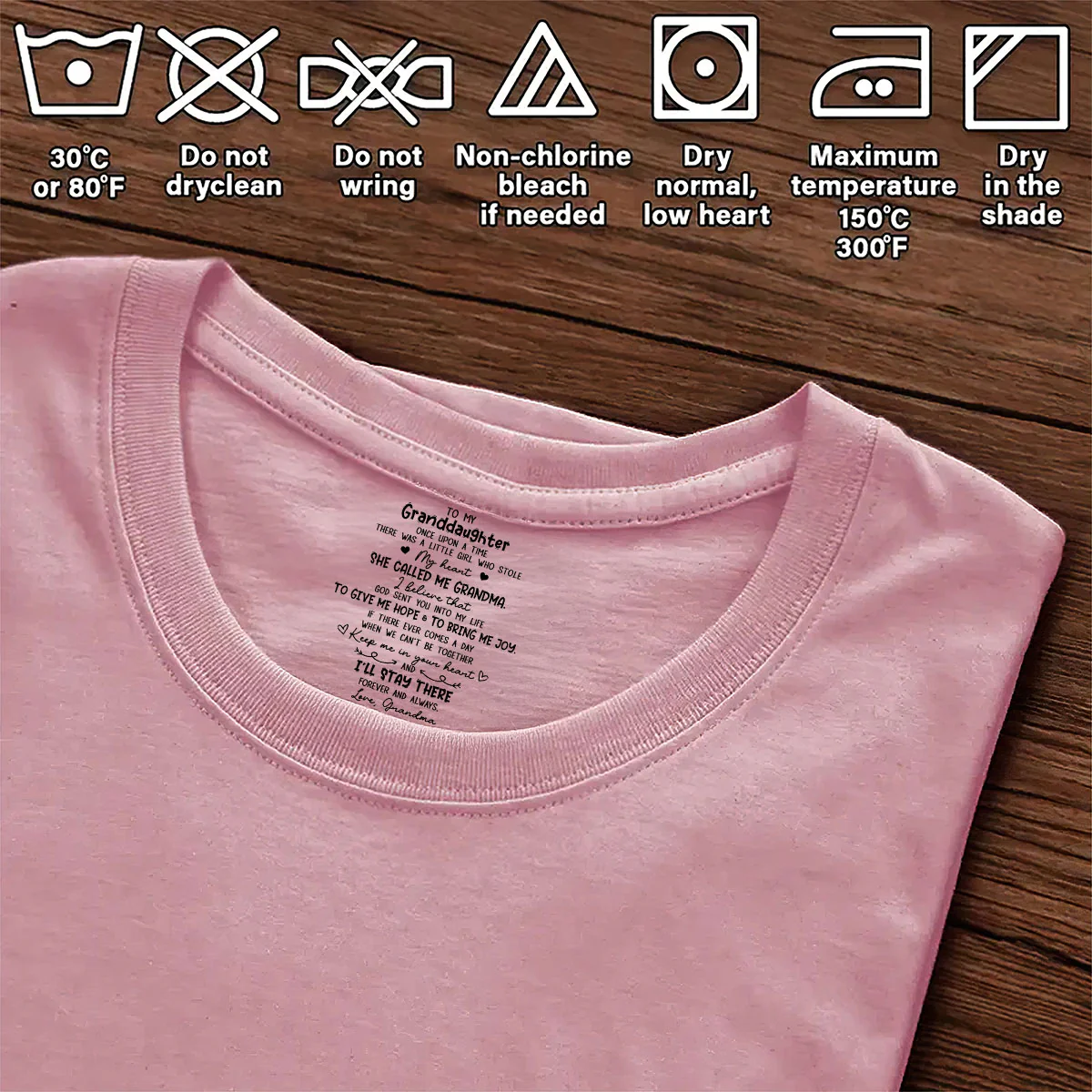 To My Granddaughter Grandson Once Upon A Time - Personalized Shirt With Design Inner Neck - Image 6
