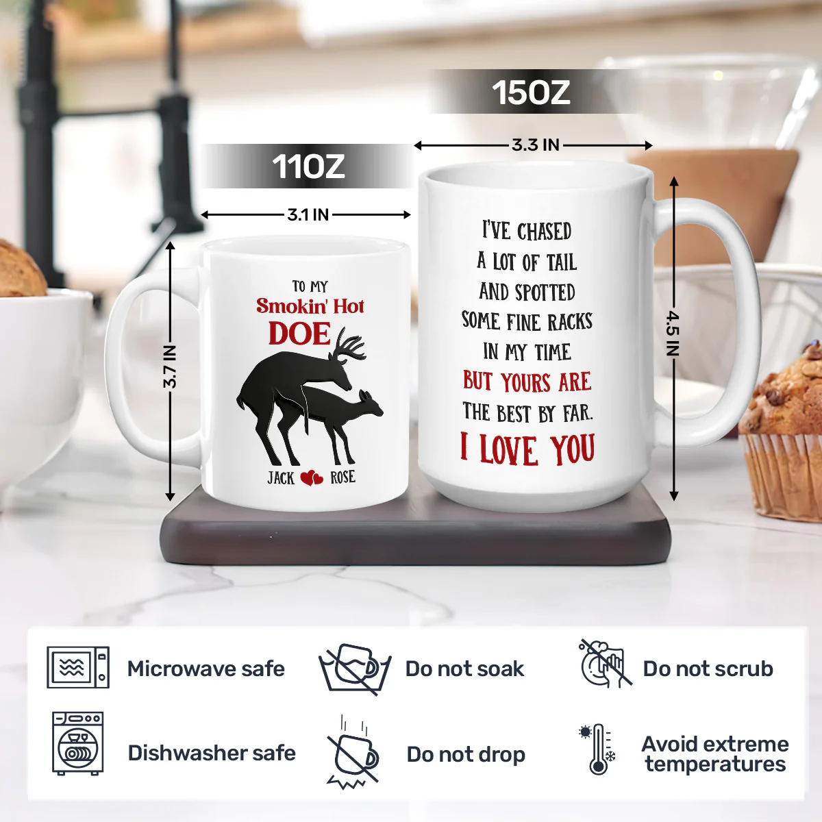 To My Hot Doe - Personalized Ceramic Coffee Mug - Image 4