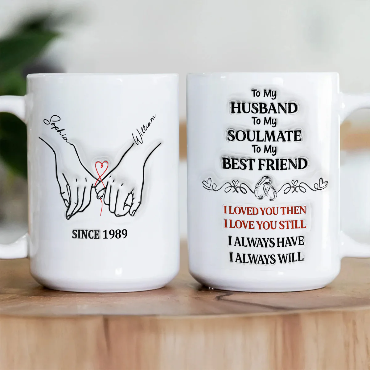 To My Husband Soulmate Best Friend - Personalized Ceramic Coffee Mug - Image 2