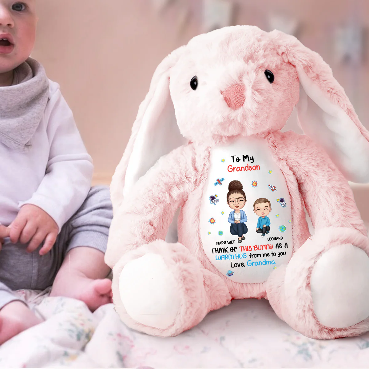 To My Lovely Granddaughter - Personalized Stuffed Bunny - Image 2