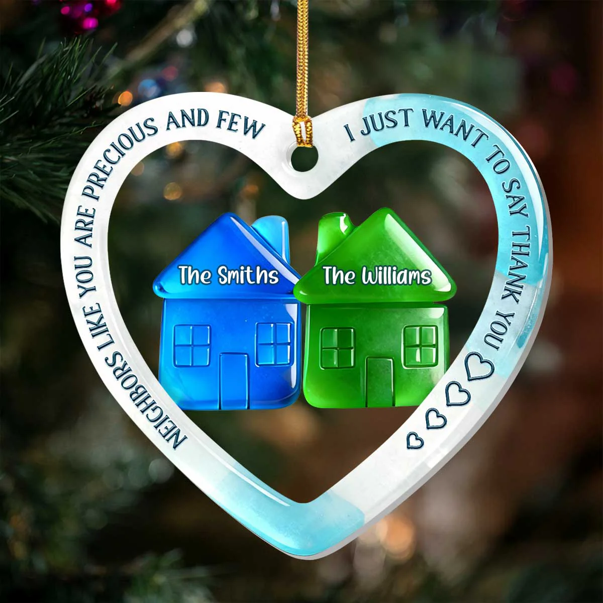 To My Precious Neighbors - Personalized 1-Layer Acrylic Ornament