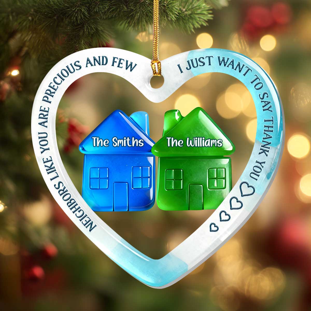 To My Precious Neighbors - Personalized 1-Layer Acrylic Ornament - Image 4