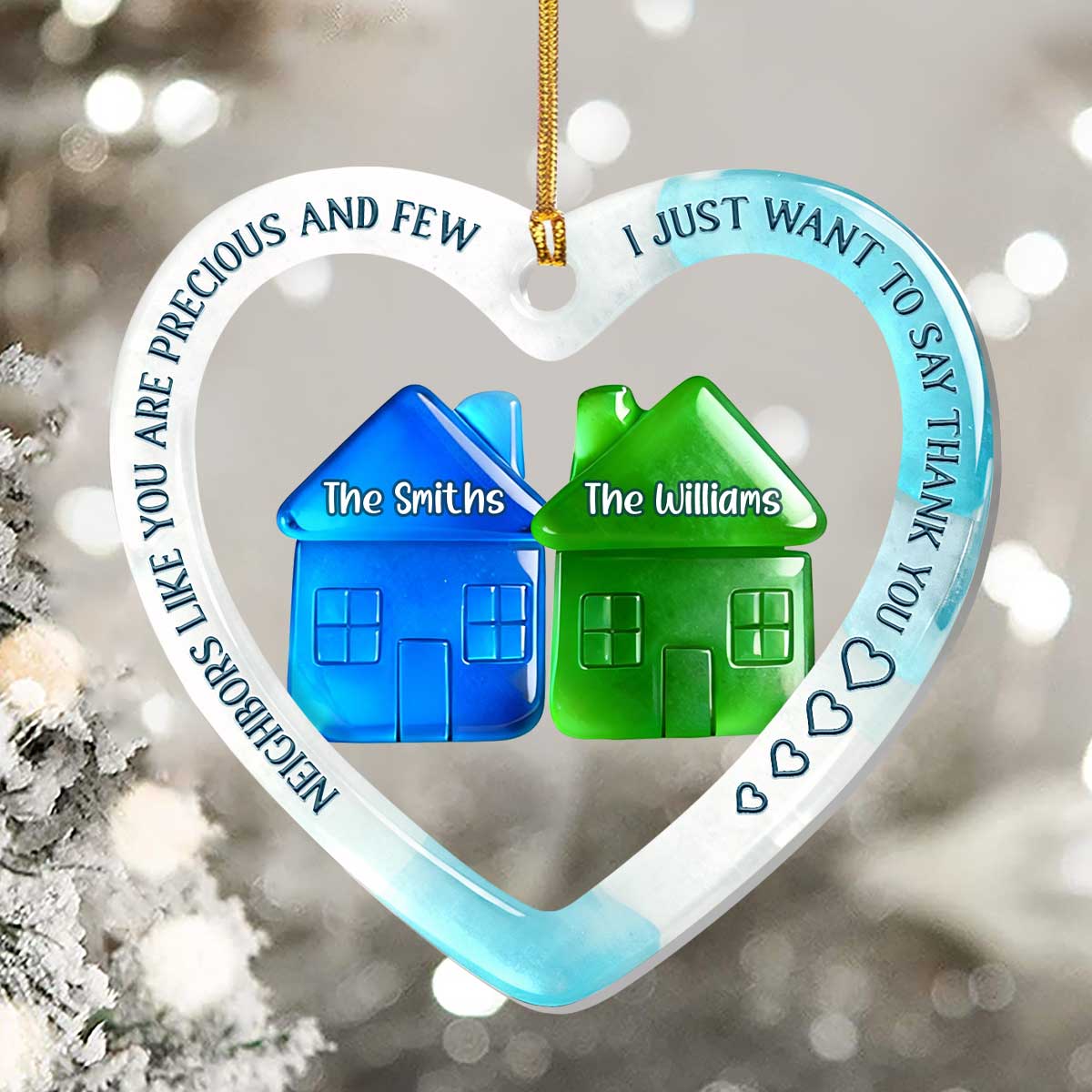 To My Precious Neighbors - Personalized 1-Layer Acrylic Ornament - Image 5