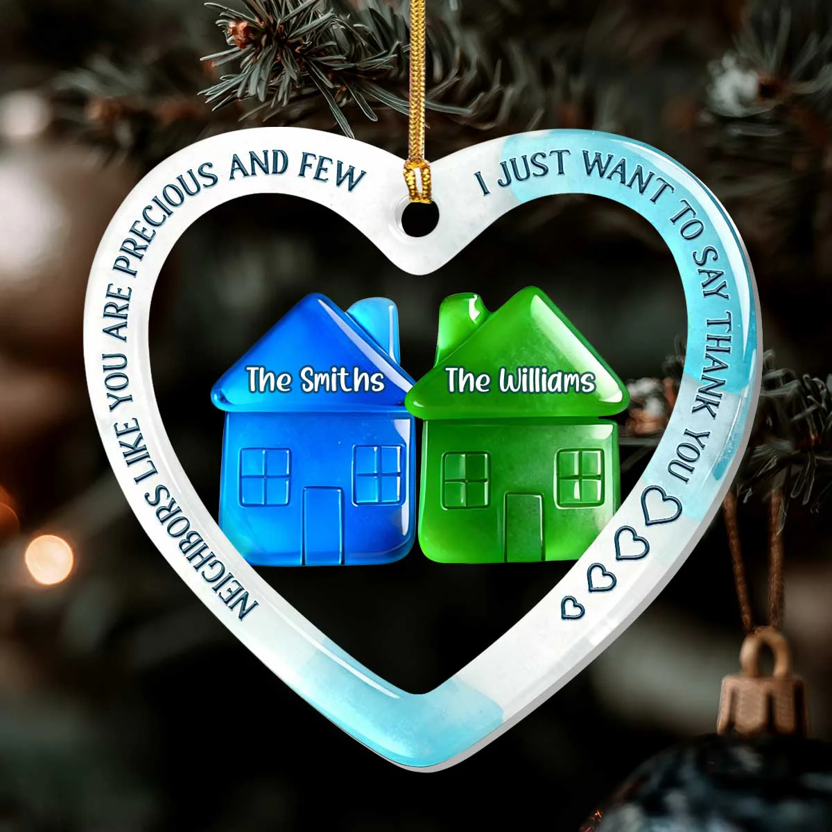To My Precious Neighbors - Personalized 1-Layer Acrylic Ornament - Image 6