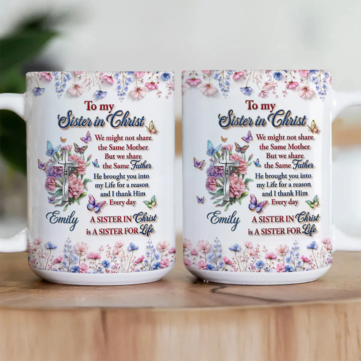 To My Sister In Christ - Personalized Ceramic Coffee Mug - Image 3