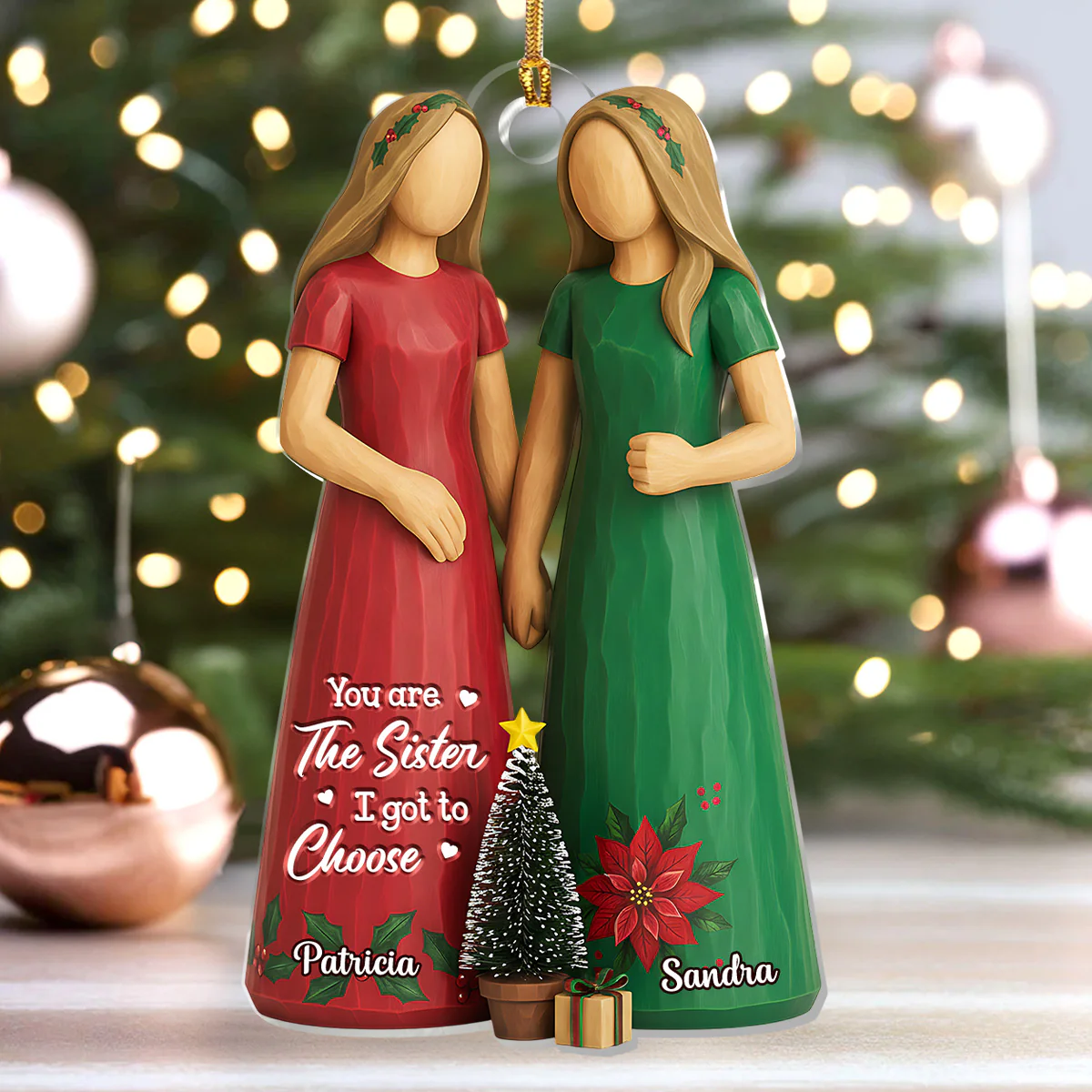 To My Sisters - Personalized 1-Layer Acrylic Ornament - Image 4