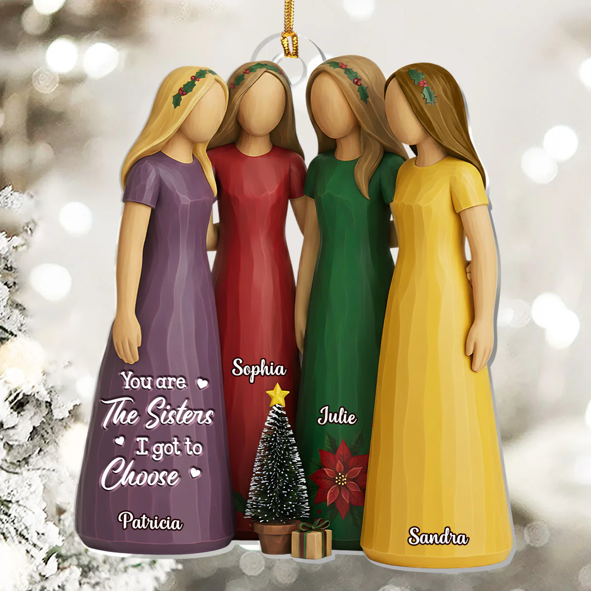 To My Sisters - Personalized 1-Layer Acrylic Ornament - Image 5