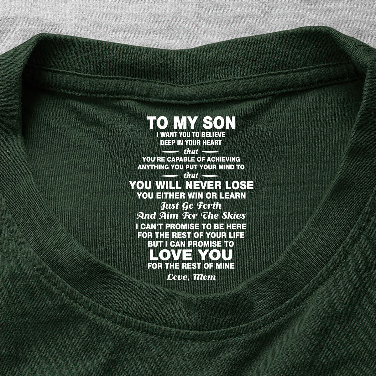 To My Son My Grandson Hidden Message - Personalized Shirt With Design Inner Neck
