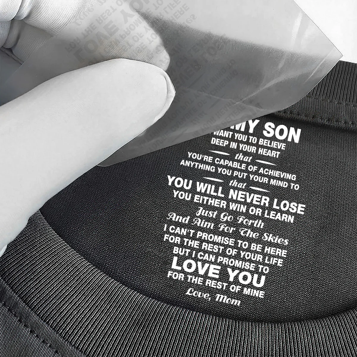 To My Son My Grandson Hidden Message - Personalized Shirt With Design Inner Neck - Image 3