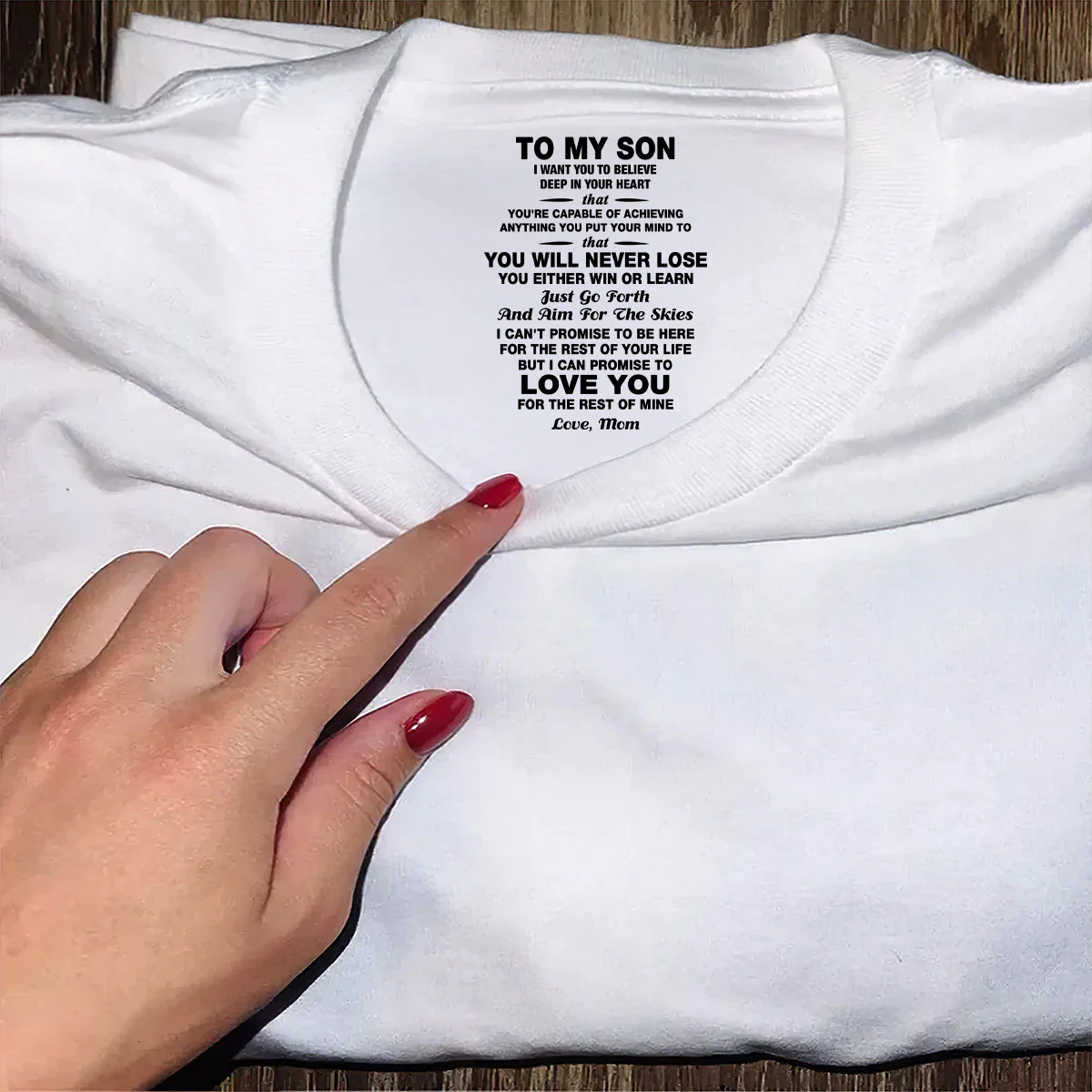 To My Son My Grandson Hidden Message - Personalized Shirt With Design Inner Neck - Image 5