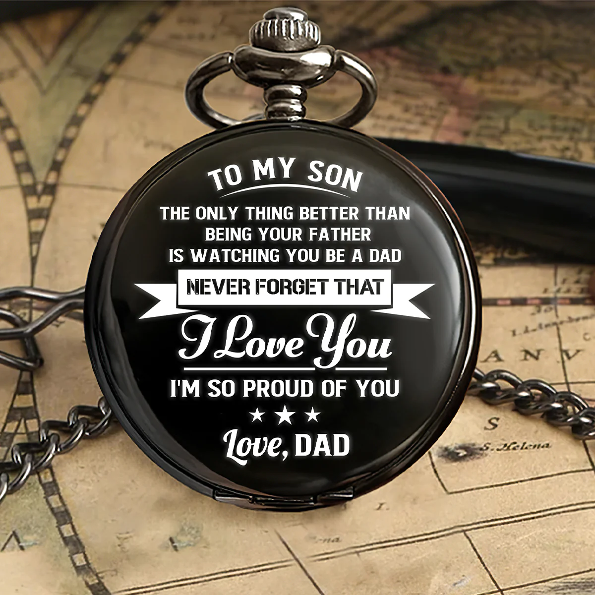 To My Son The Only Thing Better Than Being Your Dad - Personalized Pocket Watch - Image 5