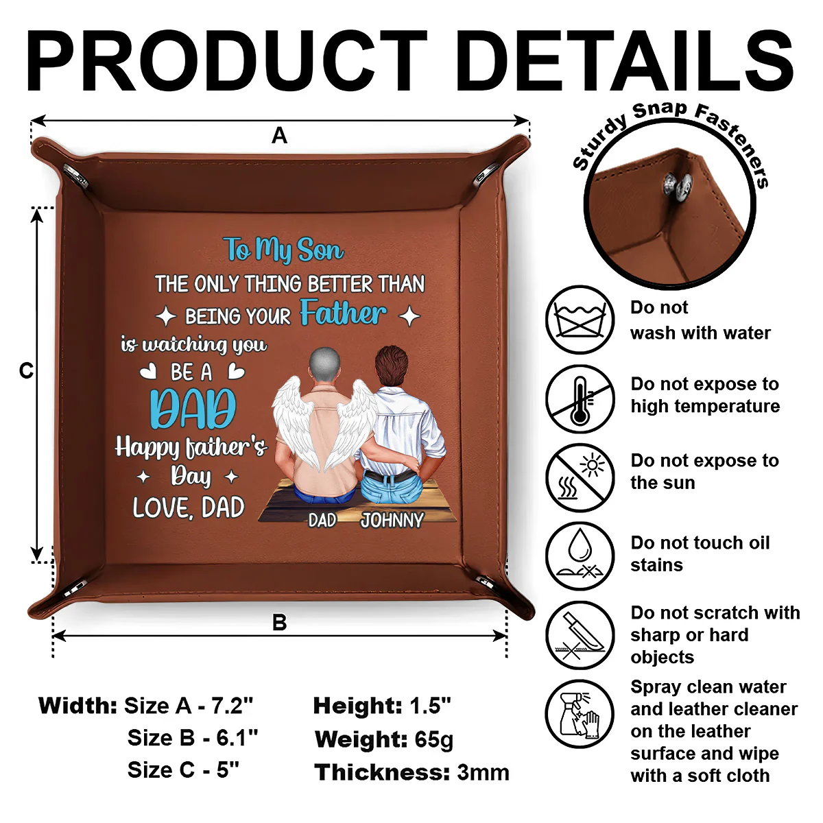 To My Son The Only Thing Better Than Being Your Father - Personalized Leather Valet Tray - Image 6