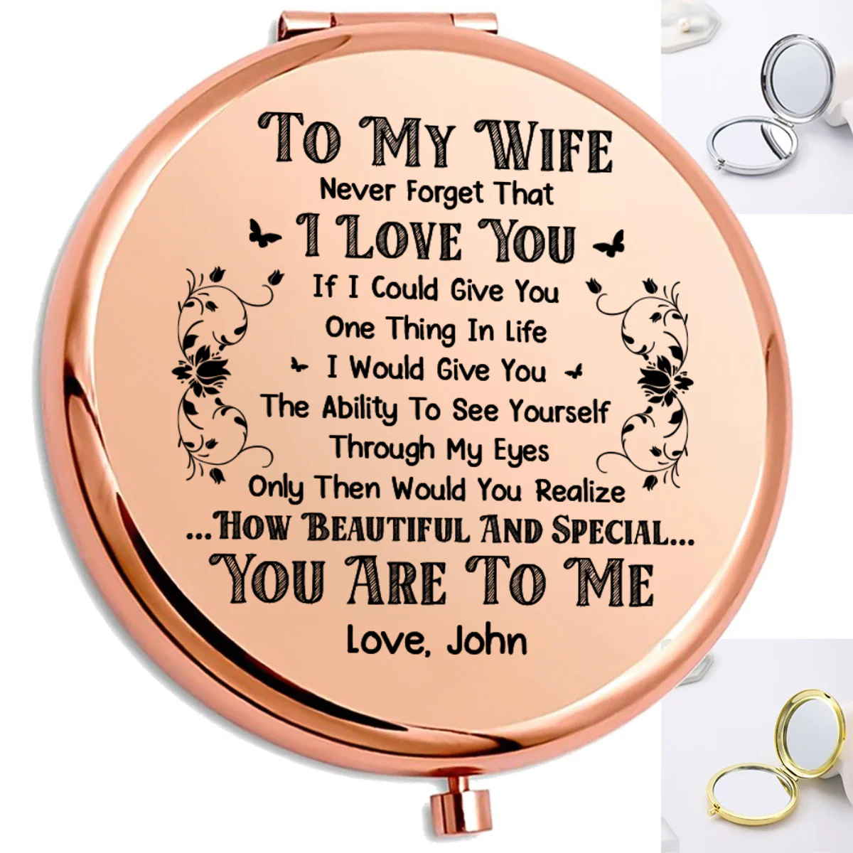 To My Wife If I Could Give You One Thing In Life - Personalized Circle Metallic Mirror - Image 5