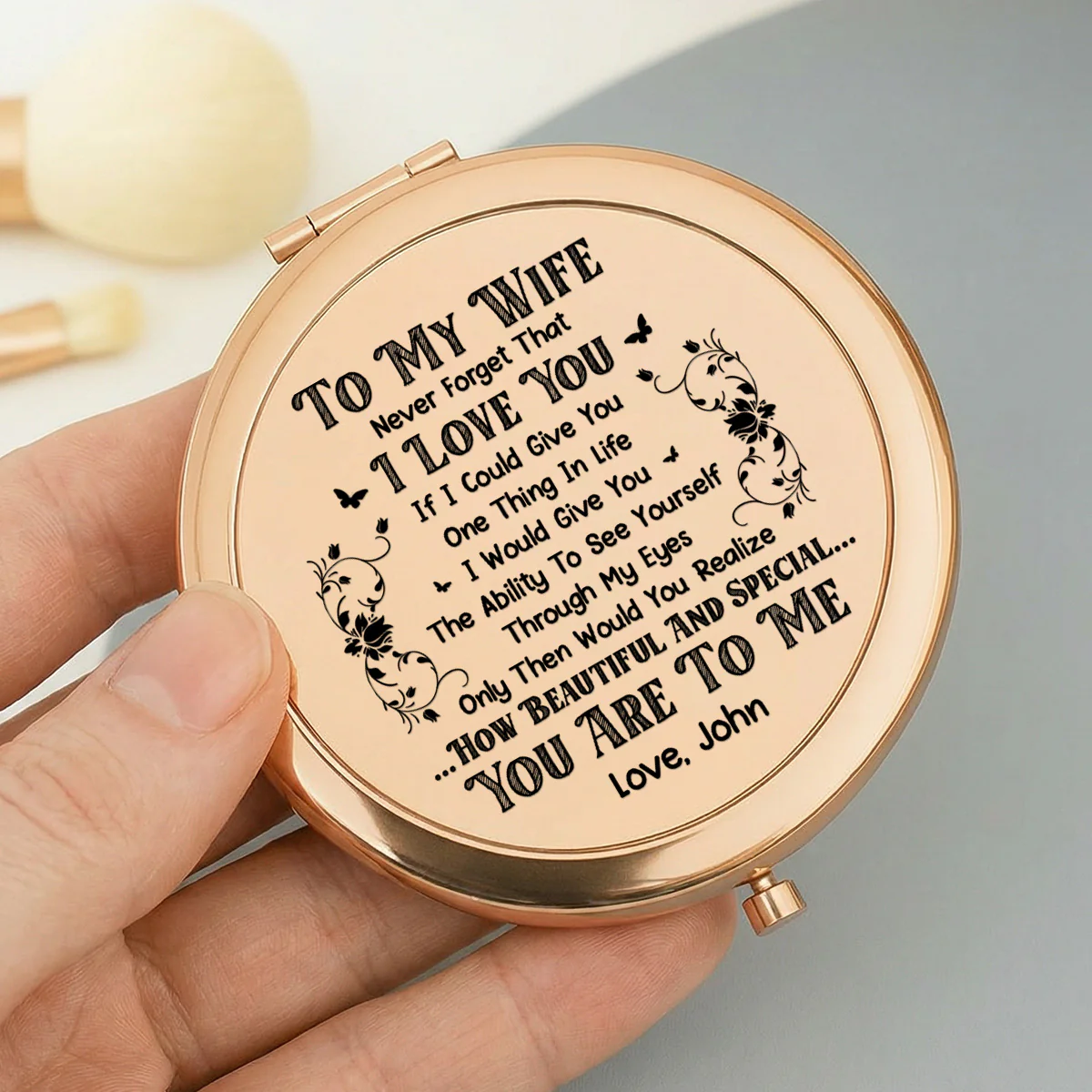 To My Wife If I Could Give You One Thing In Life - Personalized Circle Metallic Mirror - Image 7