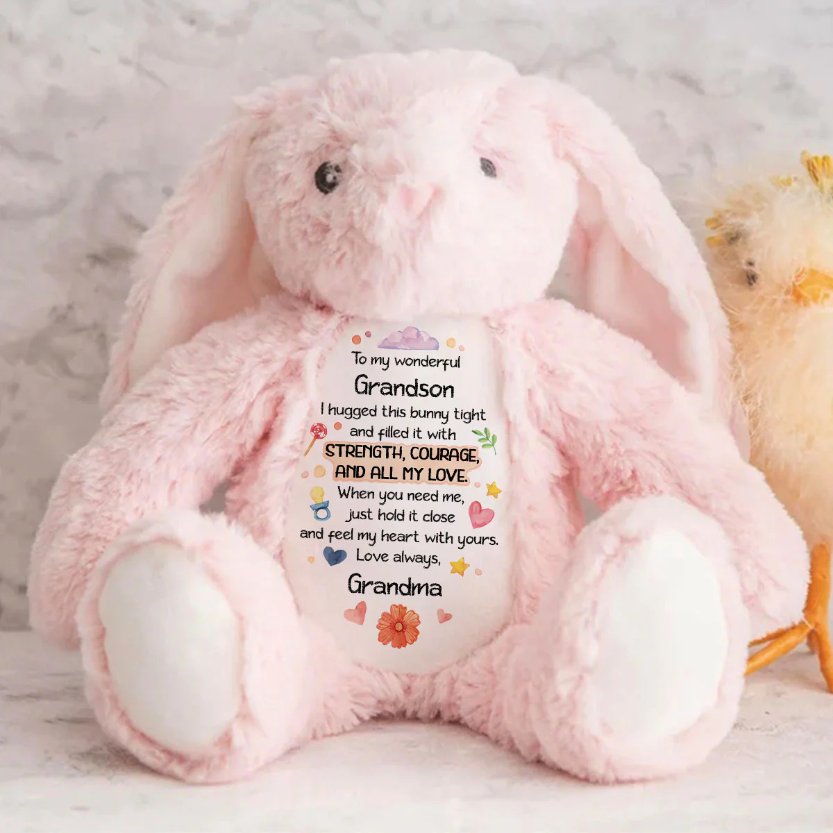 To My Wonderful Grandkid - Personalized Stuffed Bunny - Image 8