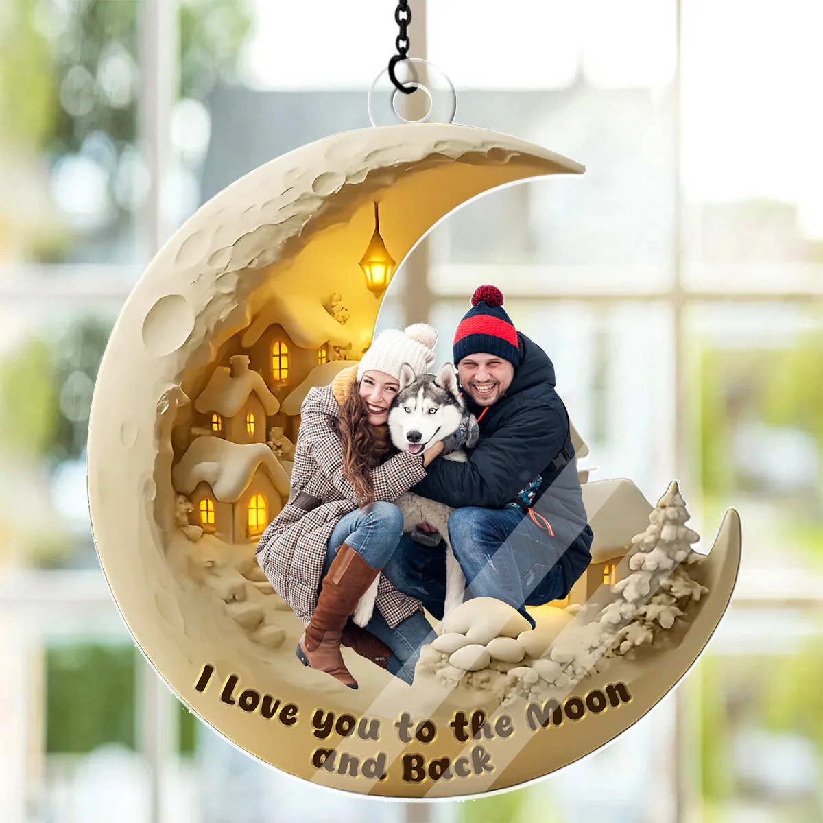 To The Moon And Back - Personalized Acrylic Suncatcher - Image 2