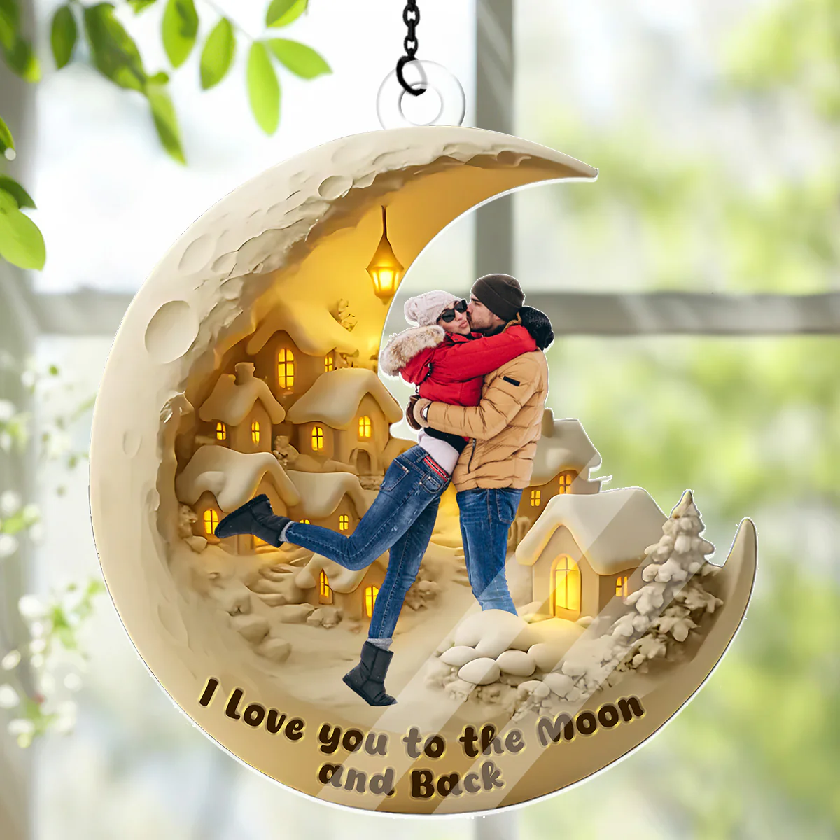 To The Moon And Back - Personalized Acrylic Suncatcher - Image 4