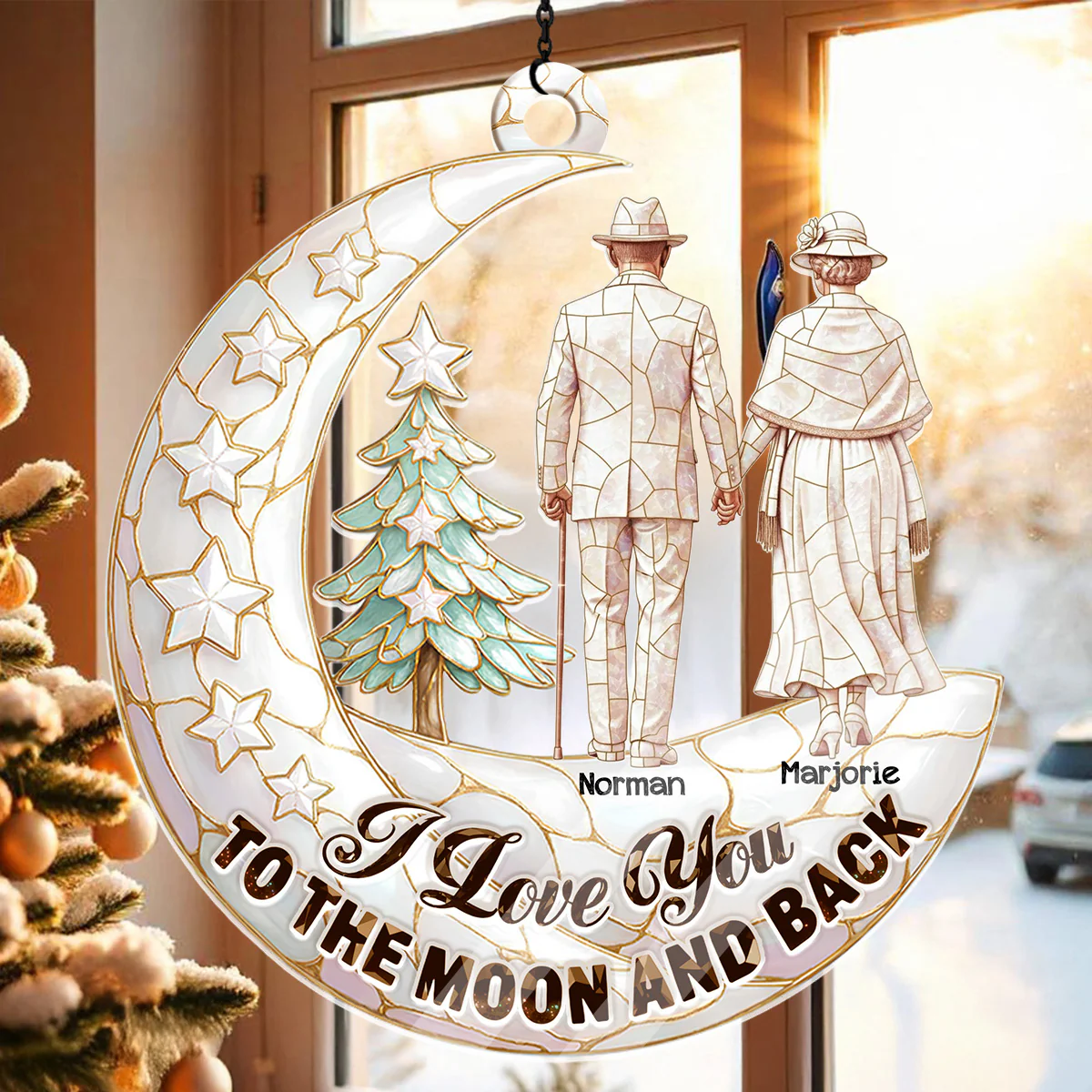 To The Moon - Personalized Acrylic Suncatcher - Image 2