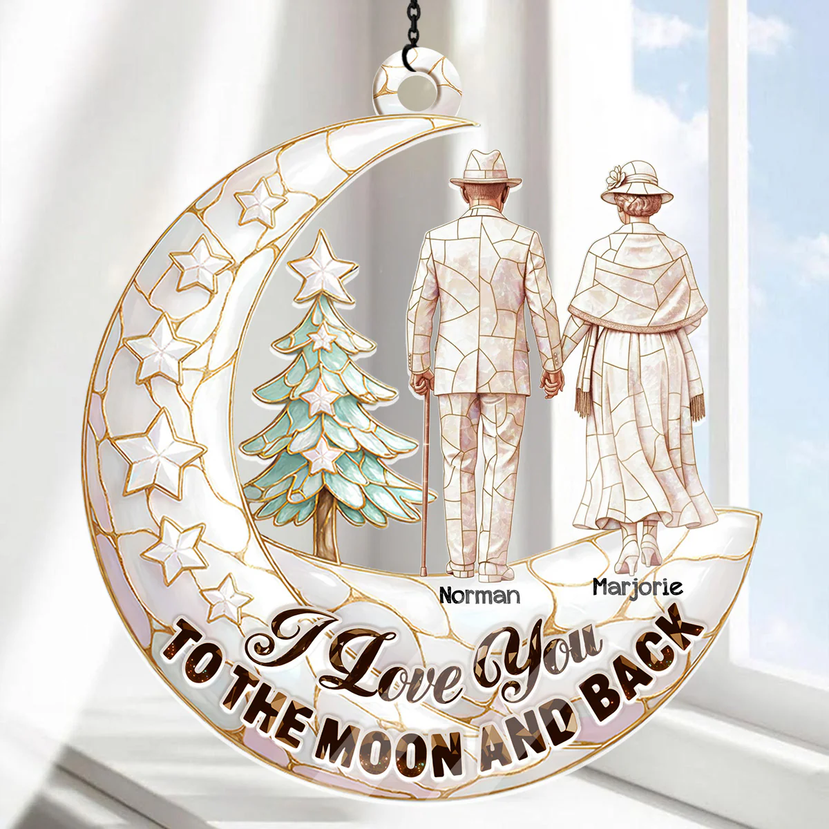 To The Moon - Personalized Acrylic Suncatcher - Image 5