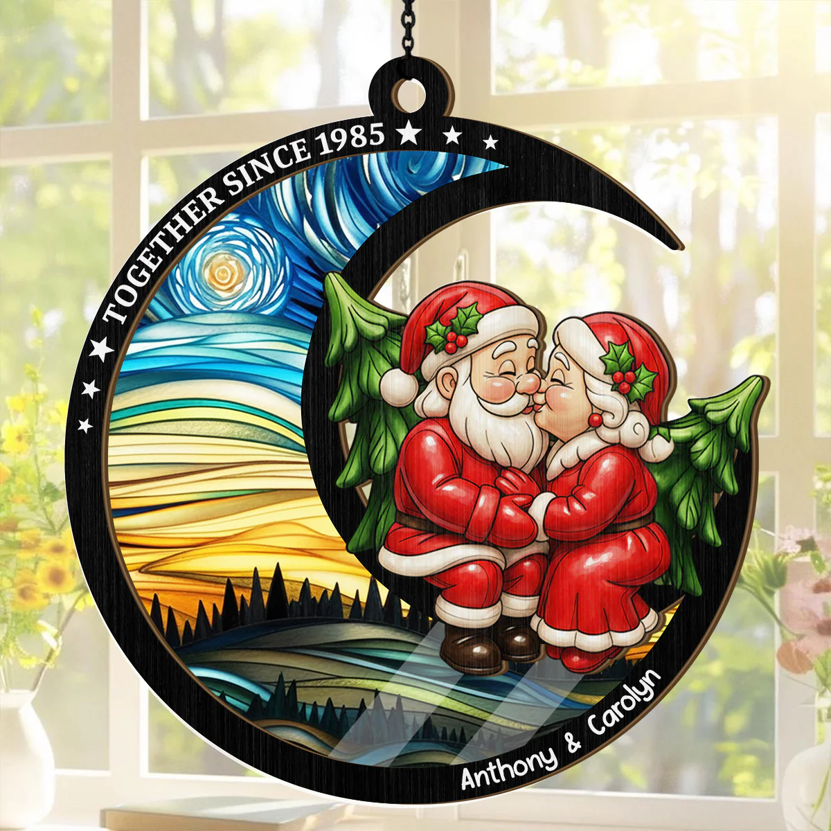 To The Moon - Personalized Window Hanging Suncatcher - Image 4
