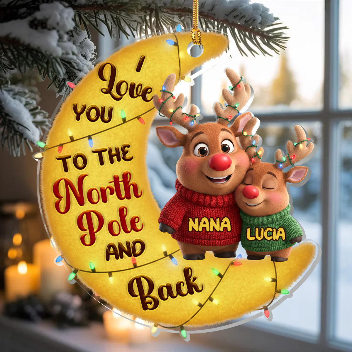 To The North Pole And Back - Personalized 1-Layer Acrylic Ornament - Image 2