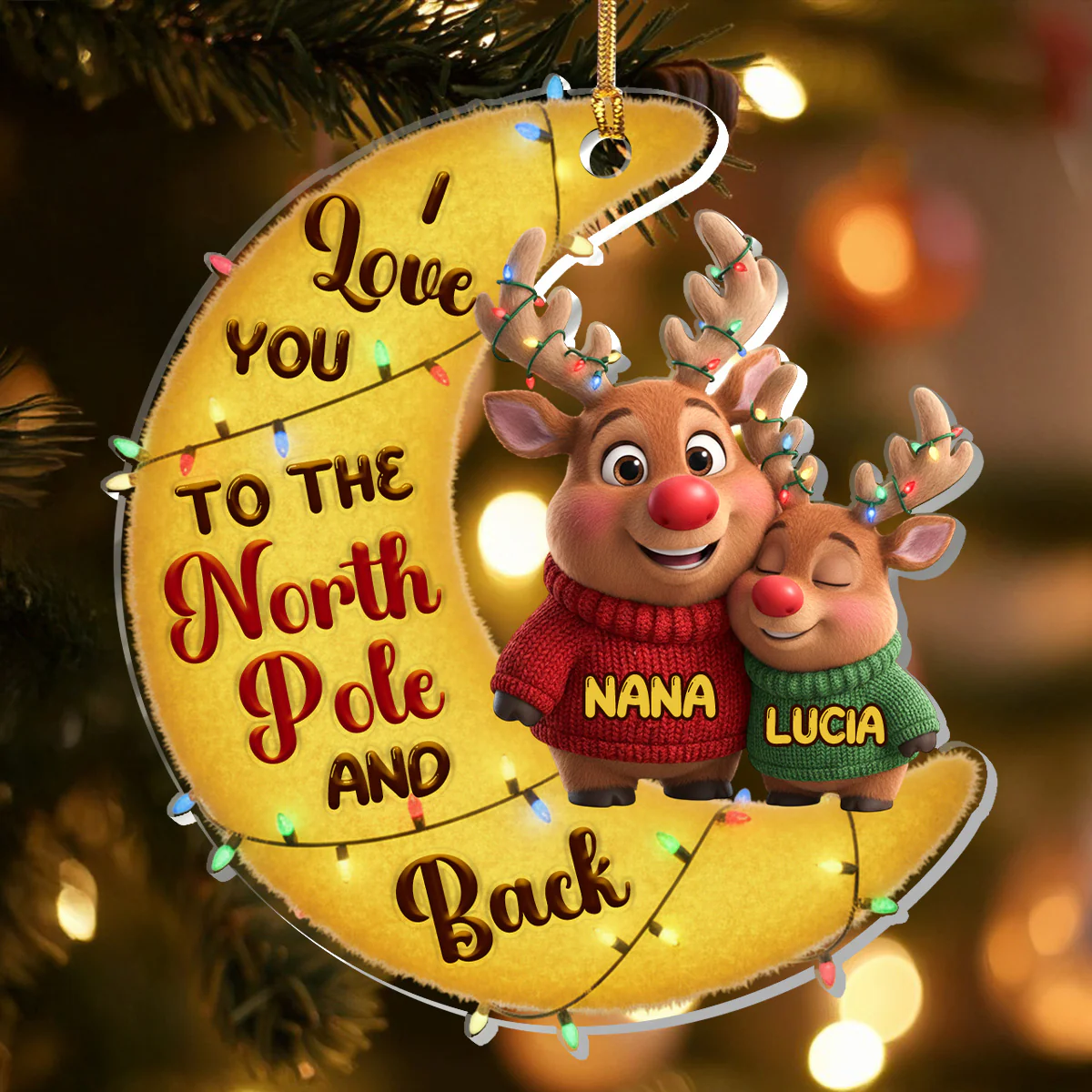 To The North Pole And Back - Personalized 1-Layer Acrylic Ornament - Image 3