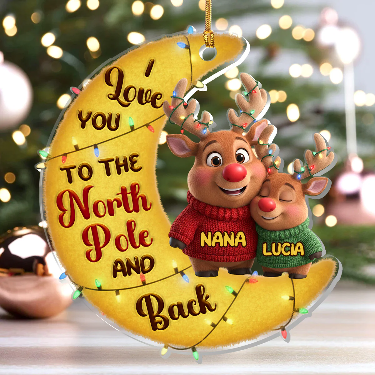 To The North Pole And Back - Personalized 1-Layer Acrylic Ornament - Image 4