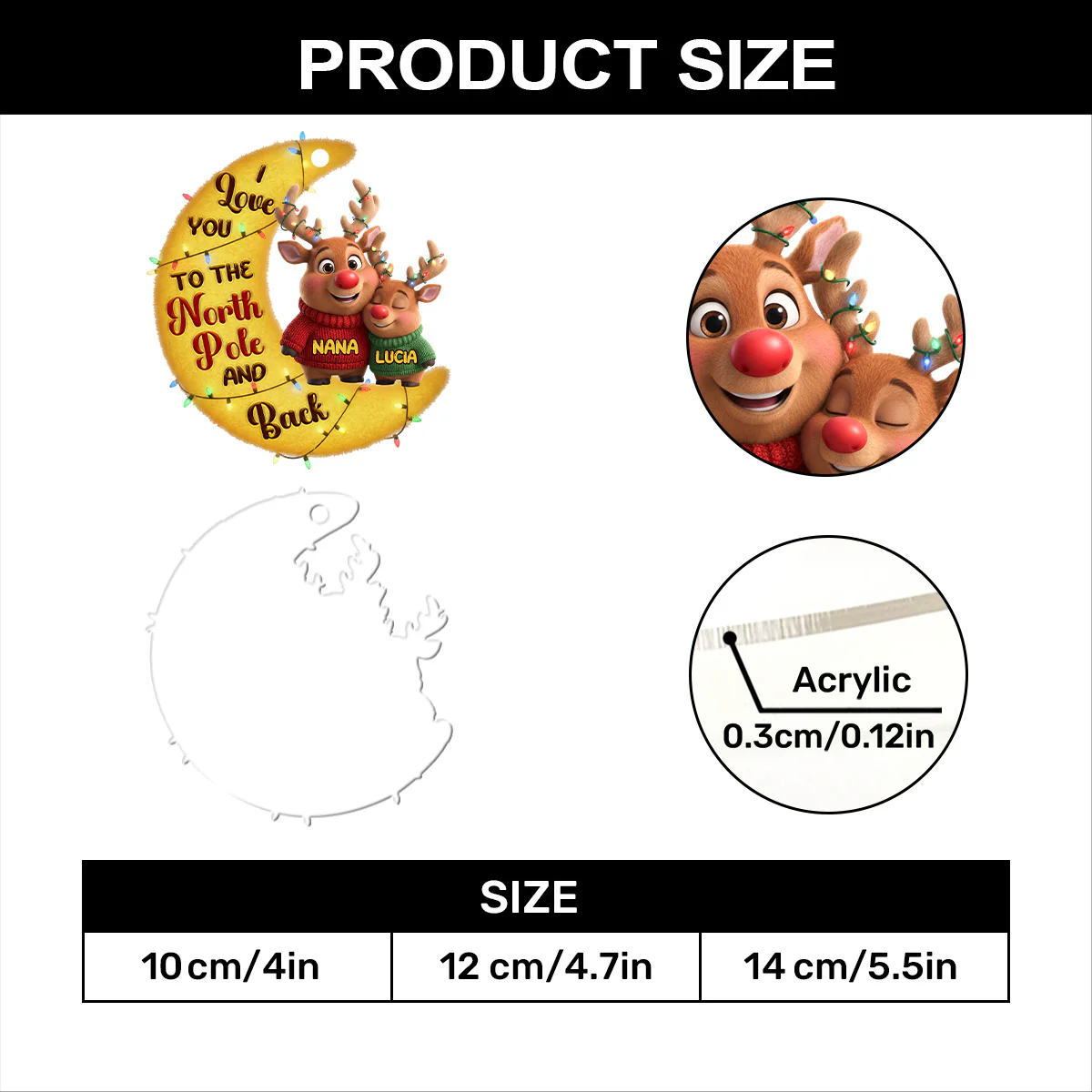 To The North Pole And Back - Personalized 1-Layer Acrylic Ornament - Image 7