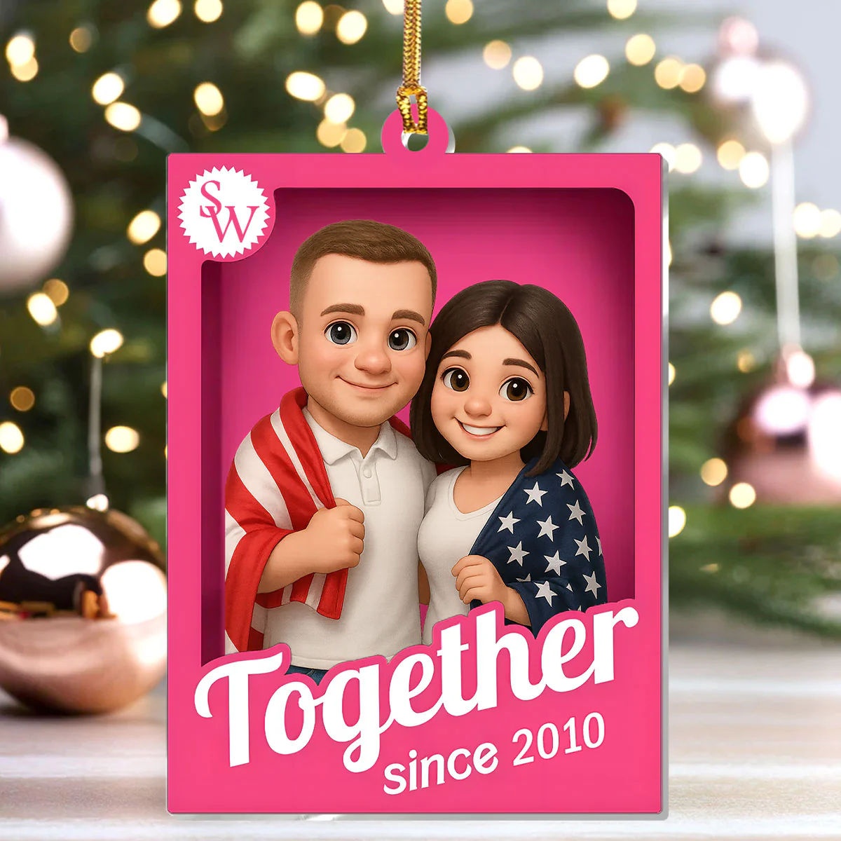 Together Forever - Personalized 1-Layer Acrylic Ornament - Image 3