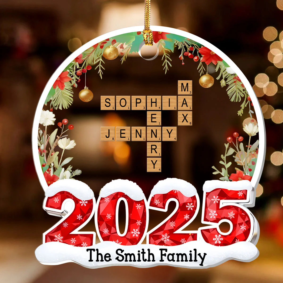Together In Christmas Light - Personalized 1-Layer Acrylic Ornament - Image 2