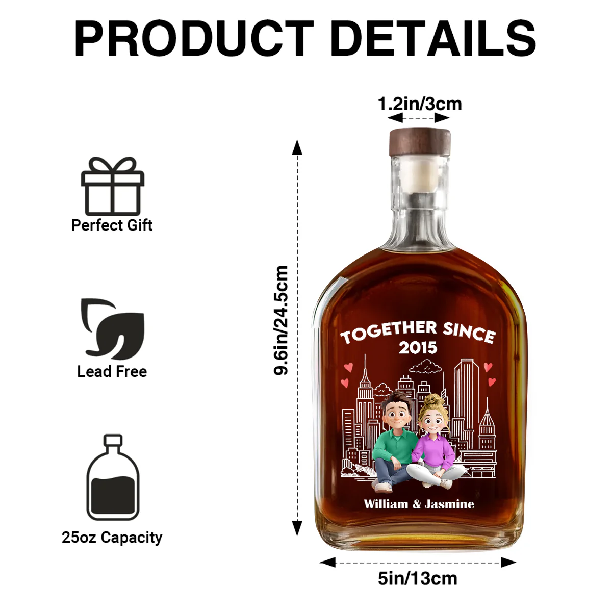 Together Since - Personalized Whiskey Bottle - Image 6