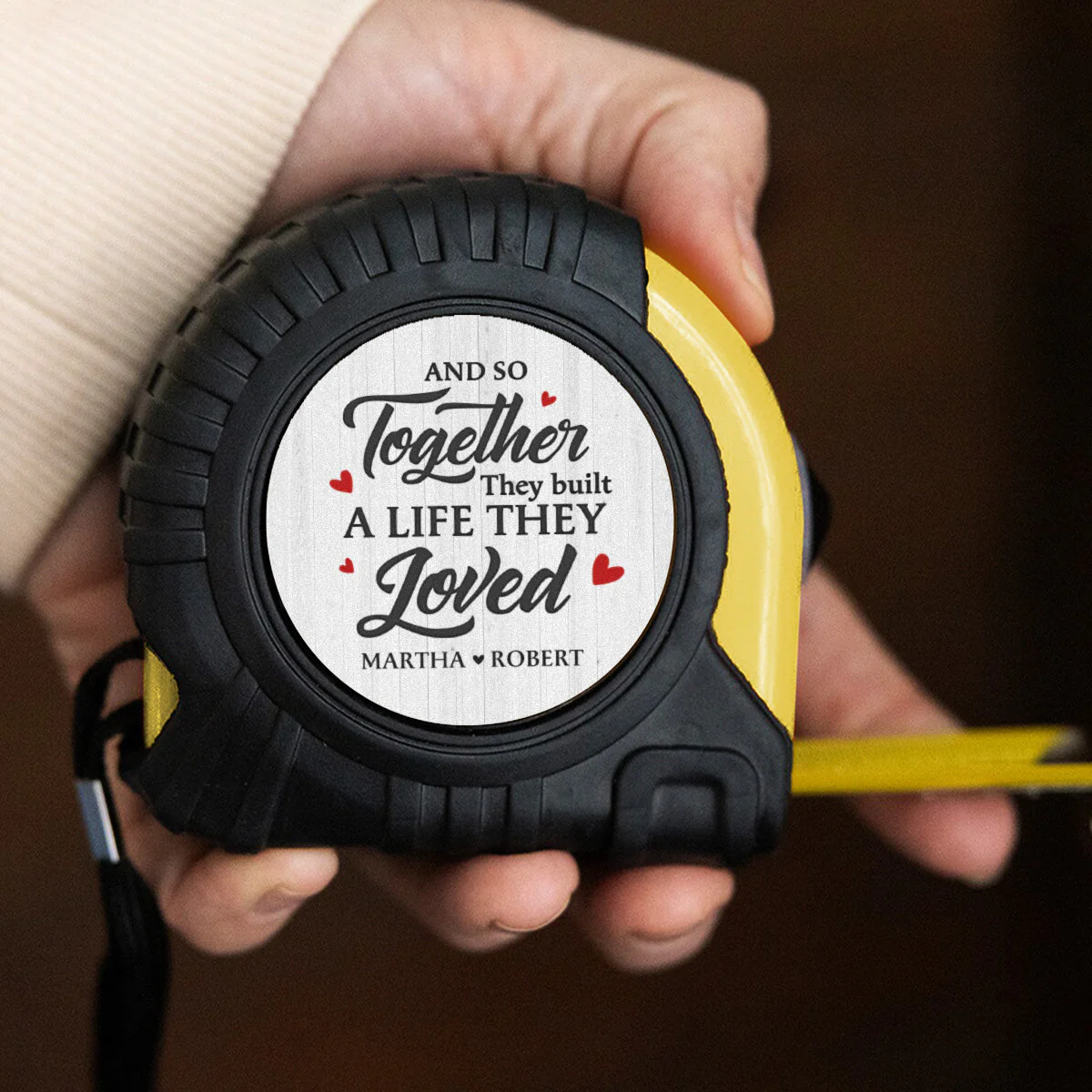 Together They Built A Life They Loved - Personalized Tape Measure - Image 4