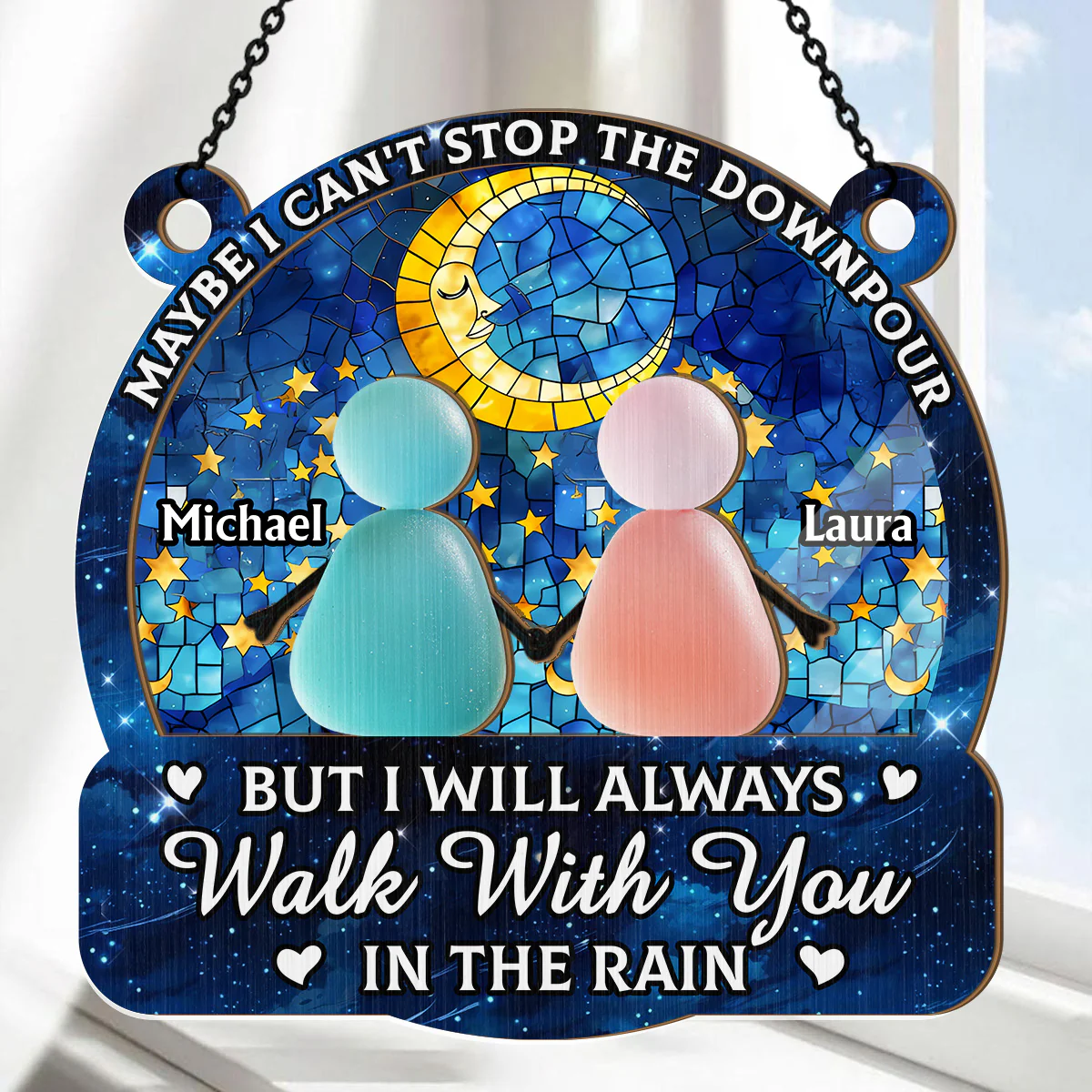 Together Under The Stars - Personalized Window Hanging Suncatcher - Image 3
