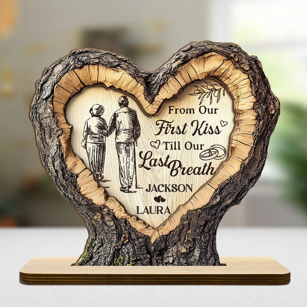 Together Until We Are Stars - Personalized 2-Layer Wood Plaque With Flat Base - Image 6