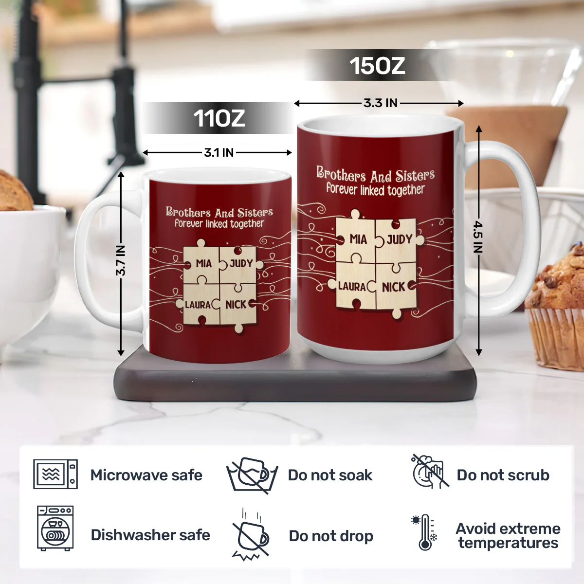 Together We Make A Family - Personalized Ceramic Coffee Mug - Image 5