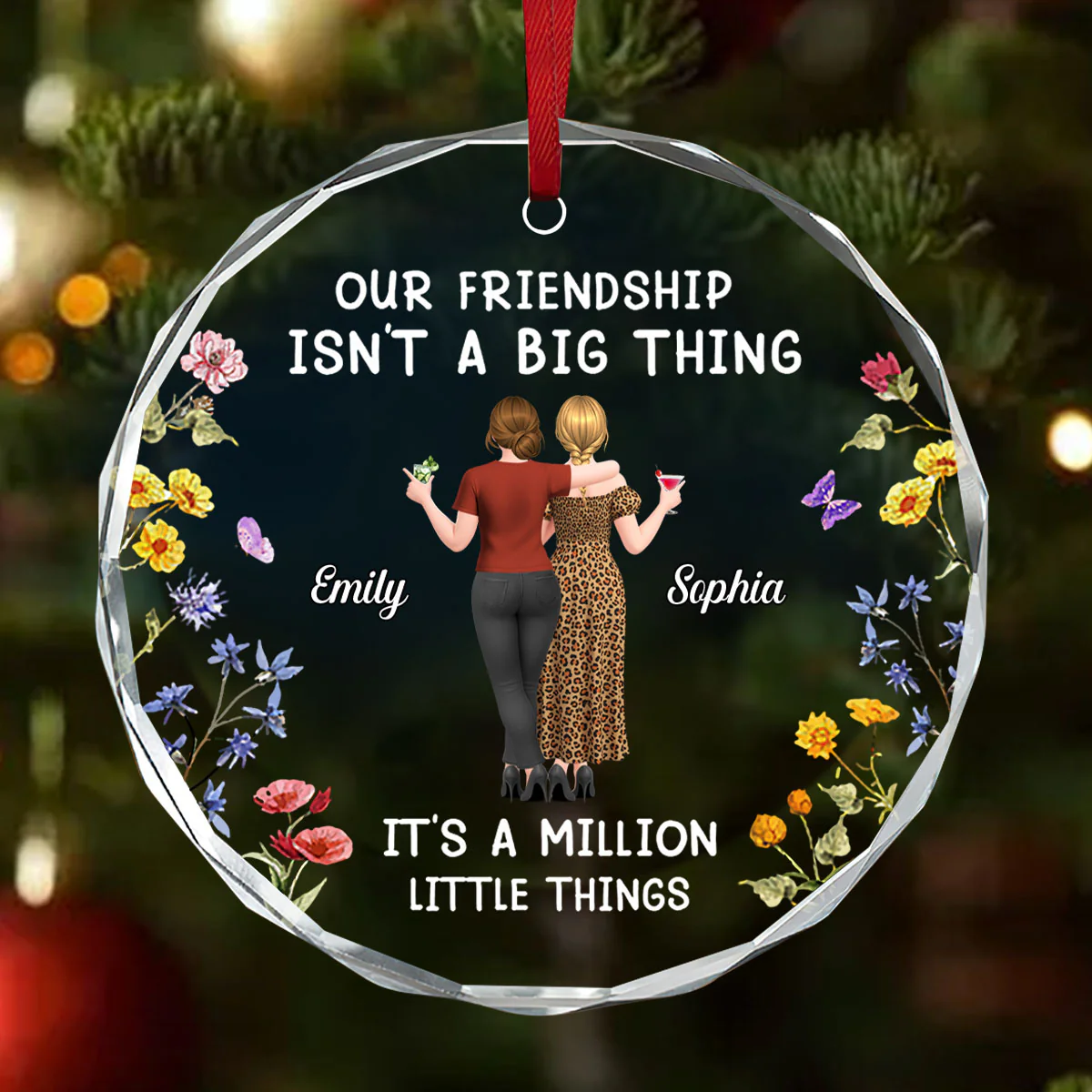 Together We Make Beautiful Memories  - Personalized Round Shaped Glass Ornament