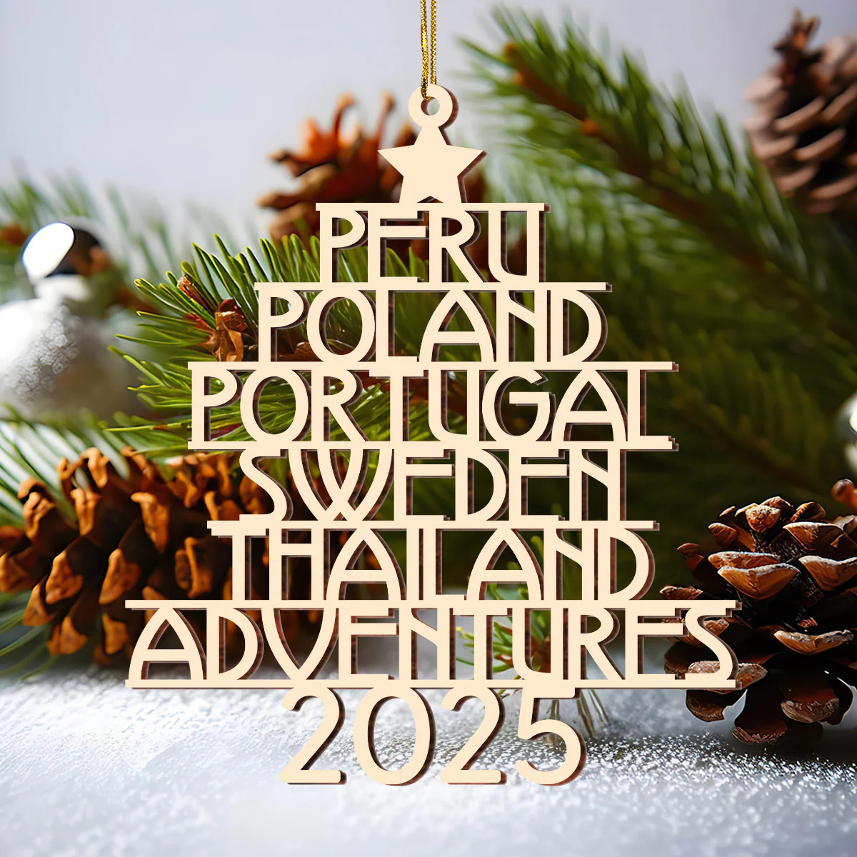 Travel Goal Destination Of The Year - Personalized 1-Layer Acrylic Ornament - Image 3