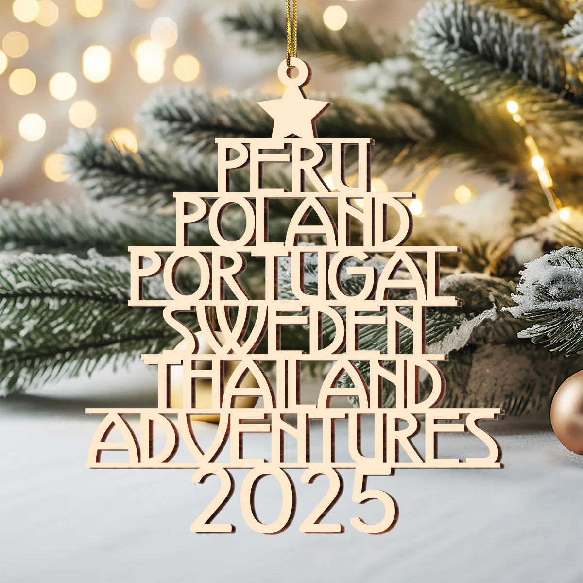 Travel Goal Destination Of The Year - Personalized 1-Layer Acrylic Ornament - Image 4