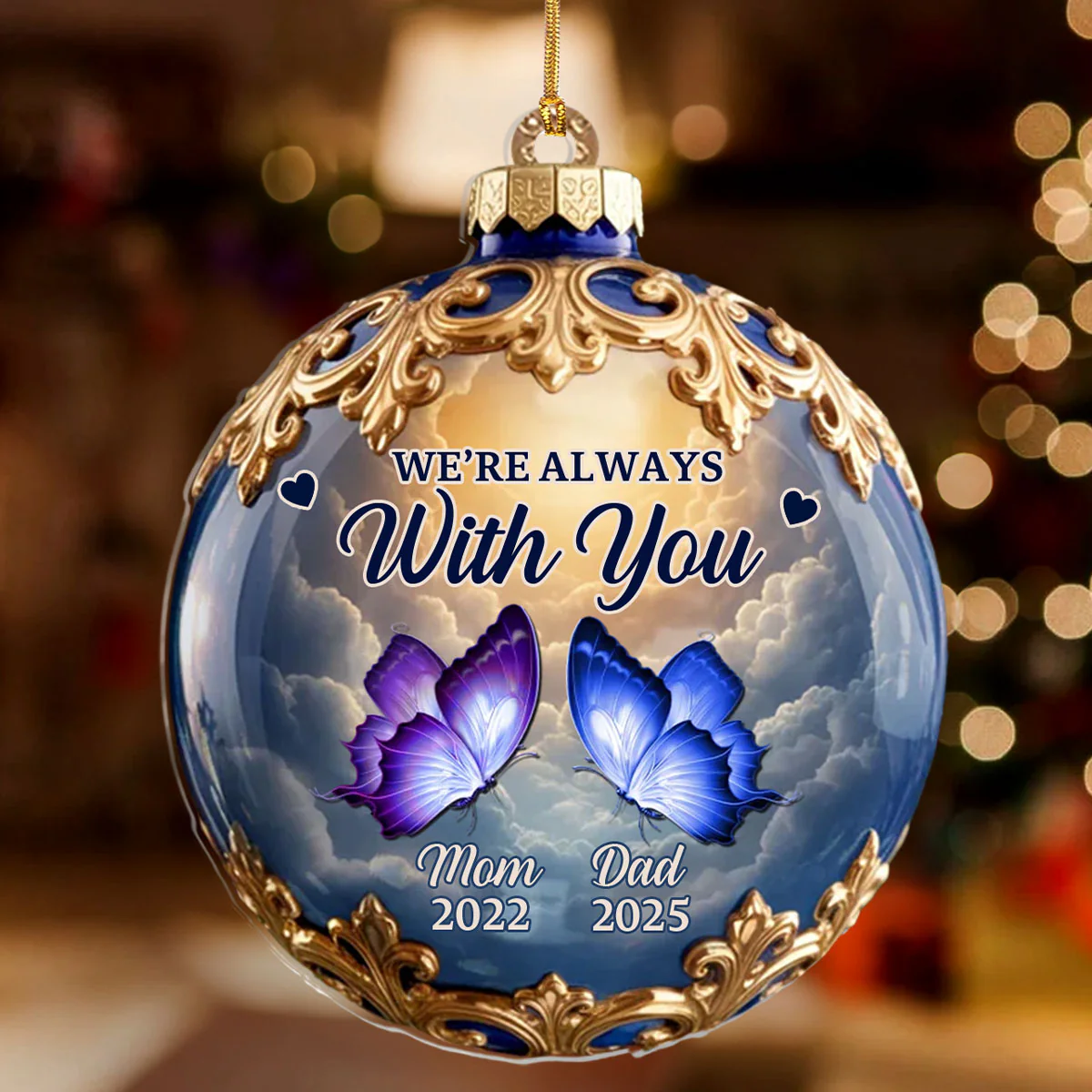 Treasured Beyond Time - Personalized 1-Layer Acrylic Ornament - Image 2