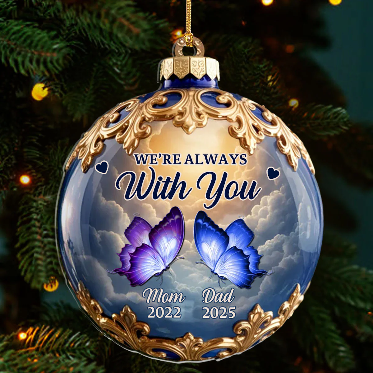 Treasured Beyond Time - Personalized 1-Layer Acrylic Ornament - Image 3