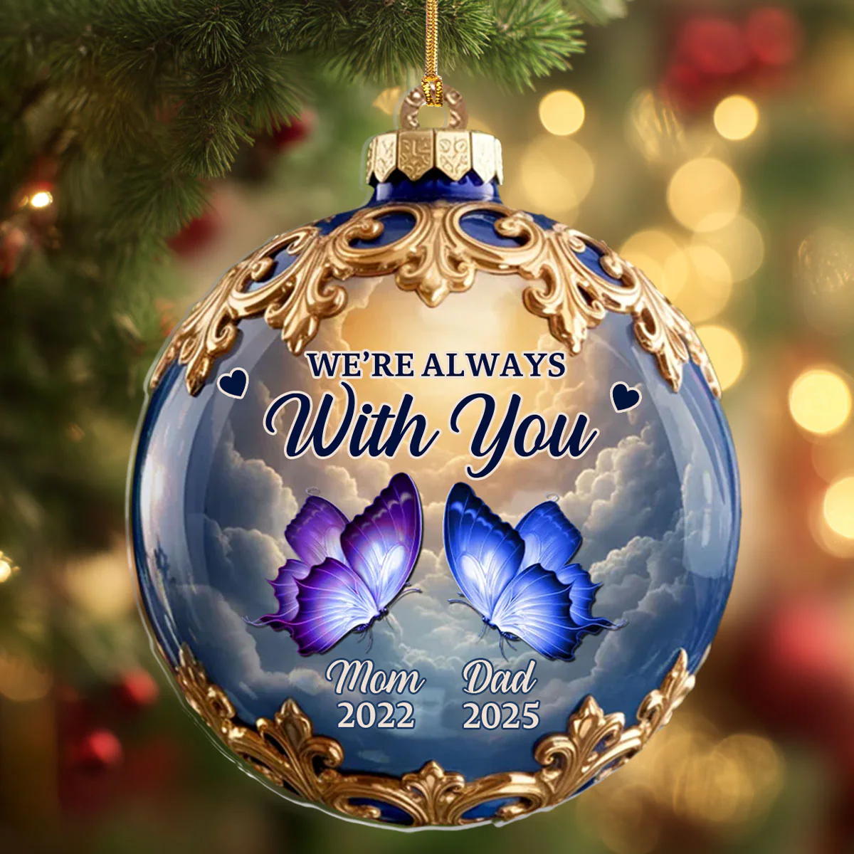 Treasured Beyond Time - Personalized 1-Layer Acrylic Ornament - Image 4