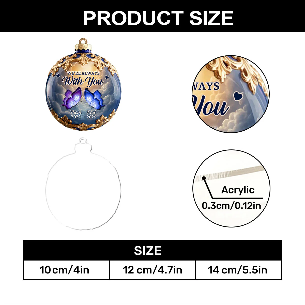 Treasured Beyond Time - Personalized 1-Layer Acrylic Ornament - Image 7