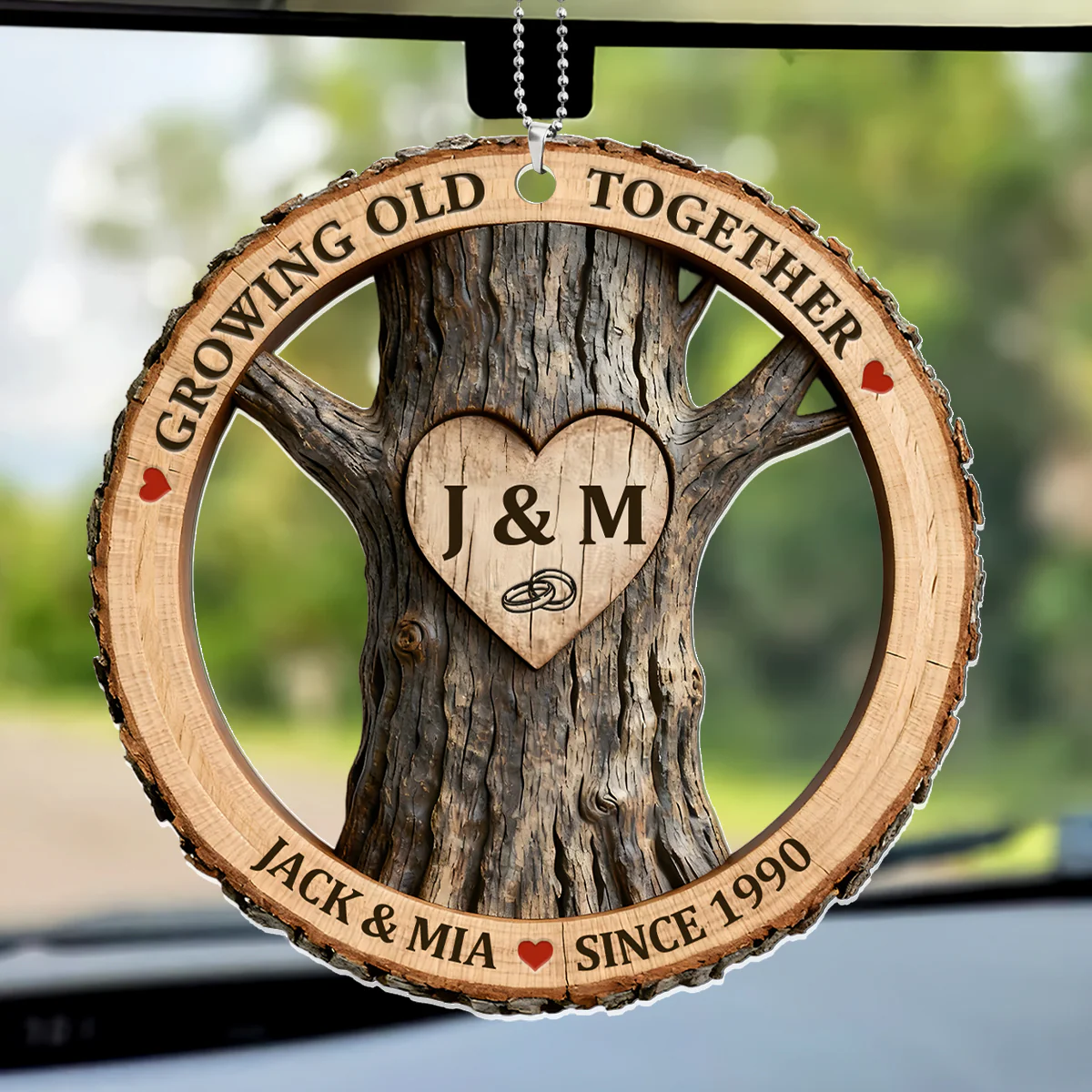 Tree Love Circle - Personalized Car Acrylic Hanging Ornament
